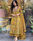 Women s Rayon Viscose Anarkali Printed Kurta With Palazzo   Dupatta