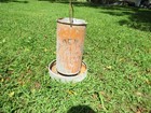 Vintage Golden Sun Feed Advertising Primitive Metal Farm Chicken Feeder