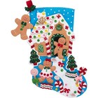 18-inch Christmas Stocking Felt Applique Kit  86898e Gingerbread Dreams