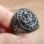 Vintage United States Army Ring Stainless Steel Us Veteran Biker Signet Ring
