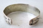Old Hmong Hill Tribe Unisex Adjustable Silver Bracelet 2 Frog Design