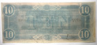 1864  10 Csa Confederate States Of America Currency Note Richmond 82822