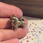 Bg12 Brass Shih Tzu Dog Figurine Gold Miniature Pekingese Statue Vintage Style