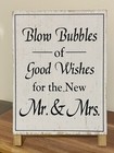 Wedding Bubbles  Well Wishes Sign   Place Cards