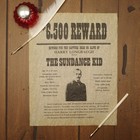 Sundance Kid Wanted Reward Poster Parchment Paper Western Outlaws Decor Wall Art