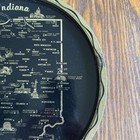 Vintage Indiana State  Flower  peony  Travel Souvenir Tin Metal Tray Plate 11 