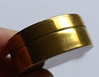 Antique Guilloche Blue Enamel Brass Round Pill Box C 1900 Art Deco Nouveau