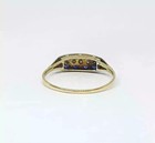Art Deco Vintage Style Lab-created Diamond Sapphire 14k Gold Fn Engagement Ring