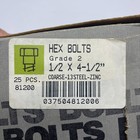 Lot Of 16  Elco Hex Bolts Grade 2 Coarse-13 Steel-zinc  1 2  X 4-1 2   no Box     