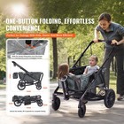 All-terrain Stroller Wagon 2 Seats Collapsible With Canopy Dark Grey black