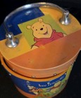 Vintage Winnie The Pooh   Friends Metal Tin Purse Lunch Pail  bee Friendly  70 s
