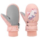 Kids Skiing Gloves  Toddler Mittens  S Size  for 2-4 Years Old  A-pink