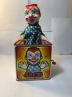 Vintage 1971 Mattel Jack In The Box Metal Music Crank Clown      Tin Toy Works