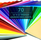 Bright Idea Vinyl Sheets - 70 Pack 12   x12     assorted Colors - Cricut  Silhouette