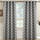 Stylish Lisette Chevron Jacquard Woven Top Grommet Window Curtain Panels  pair  