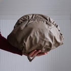 Fun 80s Taupe Faux Leather Oversized Clam Purse