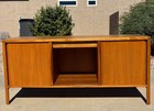 Vintage Danish Modern Teak Sideboard Credenza With Tamboer Doors