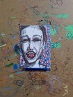 One Person Portrait Ballpoint Ink Pen Aceo Atc Ooak Original 3 5 X 2 5 Inches