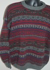 Nico Wool Blend Sweataer Jumper Cosby Red Blue Gray Mens Size Large Vgc L7