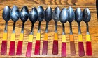 43 Pc Flatware Set Cherry Butterscotch Bakelite Art Deco 2 Tone Vintage Antique