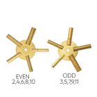 2pc Brass Clock Winding Keys With Five Pronged Even   Odd Numbers - Clock Keys