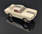 Vintage Aurora T-jet 1965 Ford Mustang Fastback Ho Scale Slot Car White Stripes