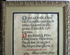 Antique Parchment Latin Prayer Book Script Page Matted Framed Glass 23  X 28 