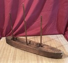 Vintage Handmade 3 Mast Wooden Pond Boat 21    Long