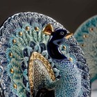 Artesania Rinconada 2023 Blue Peacock Bird F246b Uruguay Figurine De Rosa