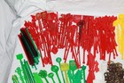 Lot Of 380  Vintage Plastic Swizzle Sticks Drink Stirrers Cocktail Advertising