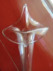 Pair Hand Blown Clear Art Glass Hanging Wall Pocket Flower Vase 15 
