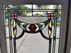 Beautiful Pair Of 1920 s Bungalow Style Stained Leaded Glass Windows 34  X 26 