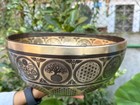 15 Inches Buddha Feet Carved Tibetan Singing Bowls -sacred Geometry Healing Bowl