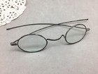 Antique Wire Rim Spectacles Glasses Eyeglass Oval Lens Steel Frame Primitive