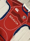 Canterbury Of New Zealand Mens M Red Blue Rugby Jersey Usa Bravia