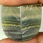 25 40cts 100  Natural Carved Fluorite Pair Fancy Cab Loose Gemstones 12x 23x04mm
