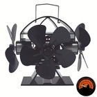 Heat Powered Stove Fan Blades Silent Operation For Wood log Burner fireplace Us