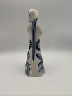 Vintage Russian Gzhel  Blue White Porcelain Beautiful  Elegant Lady Hand Painted