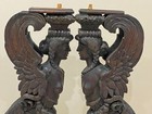 Pair Antique Winged Nude Woman Carved Wood Corbels - 24  - Architectural Salvage