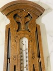 Antique Weather Station  lufft   Thermometer Barometer Carved Jugendstil Era