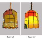 Vintage Stained Glass Hanging Light 11in Pendant Lamp Kitchen Lighting