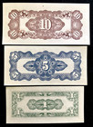 Wwii Era 1942 - Japanese Government Occupation 1 5 10 Centavos Philippines Unc