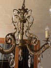 Antique French Bronze Crystal Art Nouveau Chandelier Victorian Rococo