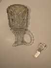 Vintage Hand-cut Crystal Cruet Decanter Stopper Elegant Table D  cor Gold Overlay