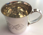 Tiffany   Co  Sterling Silver Abc Blocks Baby Cup Mug No Monogram Box Pouch 94g