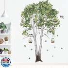Runtoo Birch Tree Wall Decals Bird Forest Wall Stickers Living Room Baby Nurs