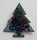 Vintage Christmas Tree Pin Brooch Inga Carlson Signed Artisan Rare Book Piece 51