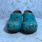 Dansko 40 Professional Womens Size 9 5 Shoes Blue Brown Leather Floral Work Clog
