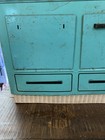 Rare Vtg 1950s Wolverine Tin Litho Toy Kitchen Stove Oven Turquoise Mcm Usa