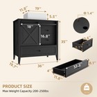 36  Bathroom Vanity W  Sink Single Cabinet Ceramic Basin No Mirror Faucet Black